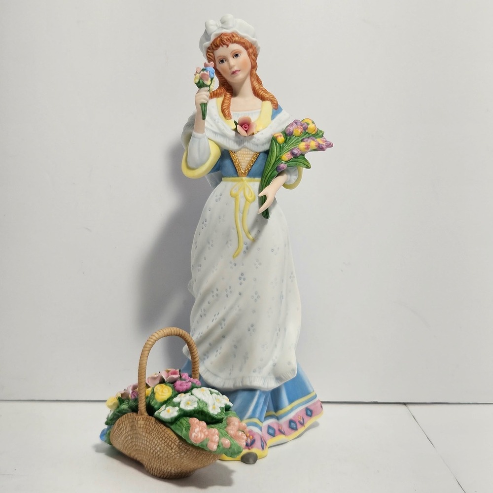 Lenox French Flower Maiden Street Crier Collection Fine Porcelain Figurine Boxed
